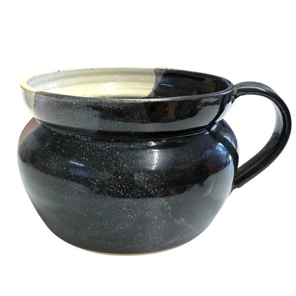 Kings Pottery Seagrove NC Studio Art Pottery Soup Mugs Bowls Black White Signed - Picture 13 of 13